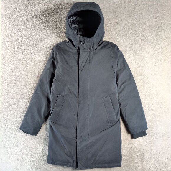 Abercrombie & Fitch Black Hooded Parka Coat Mens XS NWT Winter Streetwear Jacket - Picture 1 of 10